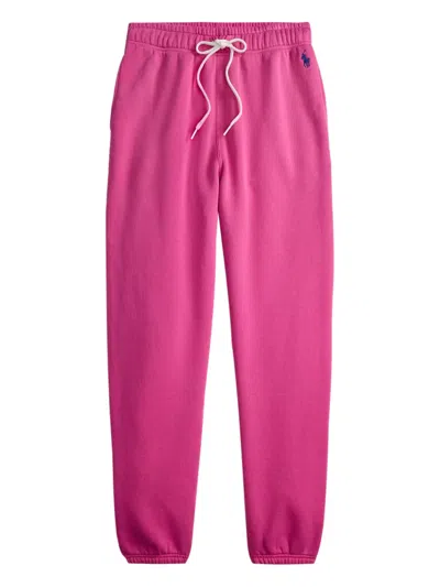 Polo Ralph Lauren Drawstring Fleece Track Pants In Pink