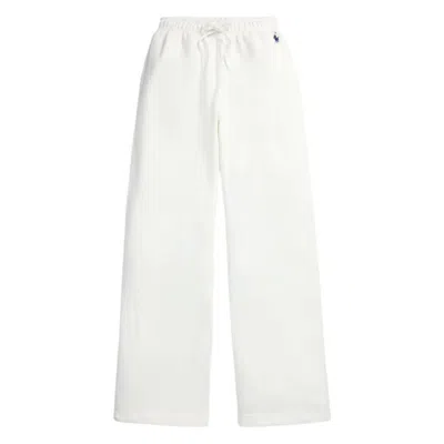 Polo Ralph Lauren Drawstring Fleece Wide-leg Sweatpants In White