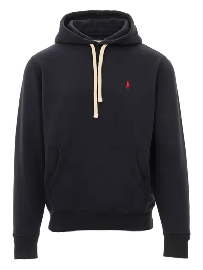 Polo Ralph Lauren Classic Hoodie Sweatshirt With Front Kangaroo Pocket In Blue