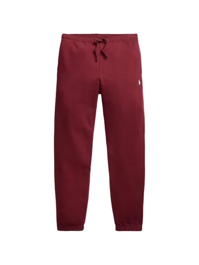 Polo Ralph Lauren Drawstring Logo-embroidery Track Pants In Red