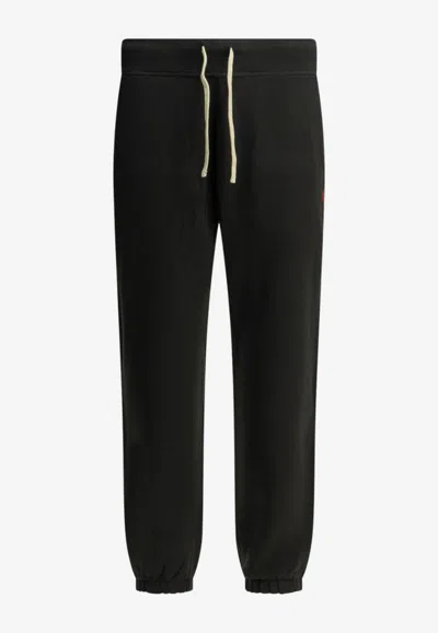 Polo Ralph Lauren Drawstring Logo Track Pants In Black