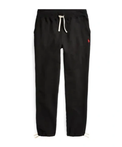 Polo Ralph Lauren Embroidered-logo Trousers In Black