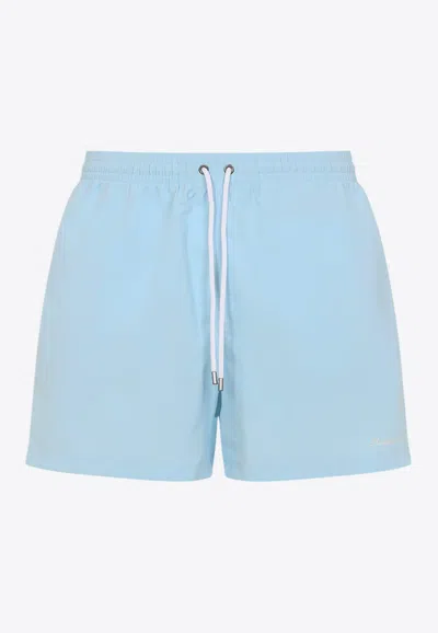 Polo Ralph Lauren Mens Drawstring Two-slip-pockets Stretch-woven Pyjama Shorts Office Blue