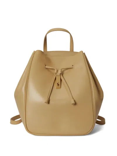 Polo Ralph Lauren Drawstring Top Handle Backpack In Brown