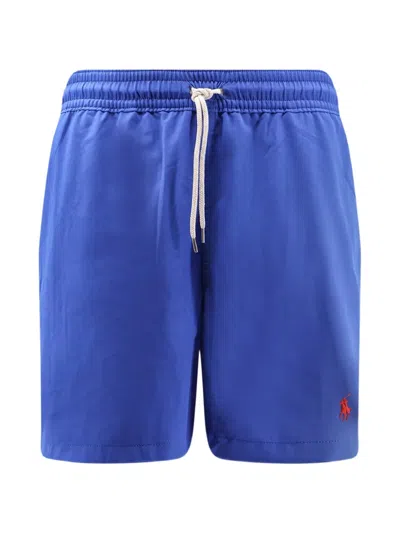 Polo Ralph Lauren Traveler Straight-leg Mid-length Swim Shorts In Blue
