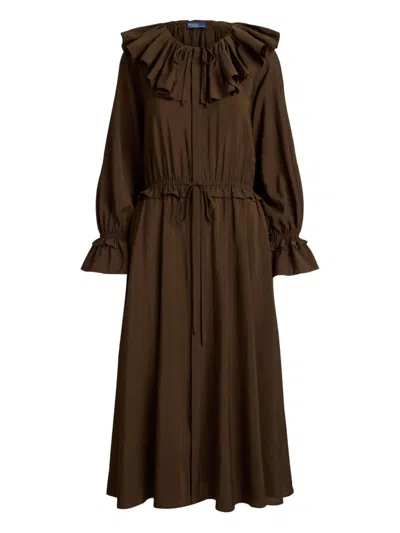 Polo Ralph Lauren Drawstring-waist Dress In Brown