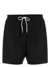 Polo Ralph Lauren Drawstring Waist Logo-patch Shorts In Schwarz