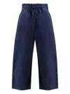 Polo Ralph Lauren Drawstring Barrel-leg Cotton-poplin Trousers In Blue