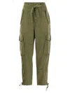 Polo Ralph Lauren Green Cargo Tapered Pants With Drawstring In Lyocell Blend Woman In Olive Green