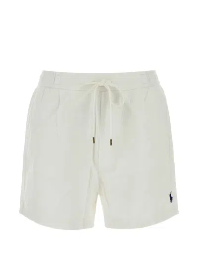 Polo Ralph Lauren Drawstring-waist Linen Shorts In White