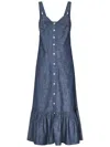 Polo Ralph Lauren Cotton Chambray Maxi Dress In Blue