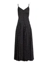 Polo Ralph Lauren Polka Dot Maxi Dress In Black