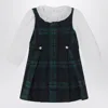 Polo Ralph Lauren Dress In Dark Green Tartan Pattern In Green