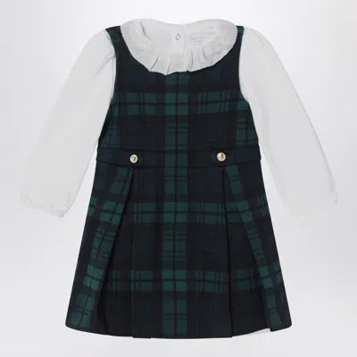 Polo Ralph Lauren Dress In Dark Green Tartan Pattern