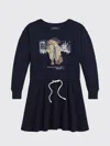 Polo Ralph Lauren Cotton Blend Dress With Polo Bear Print In Animal Print
