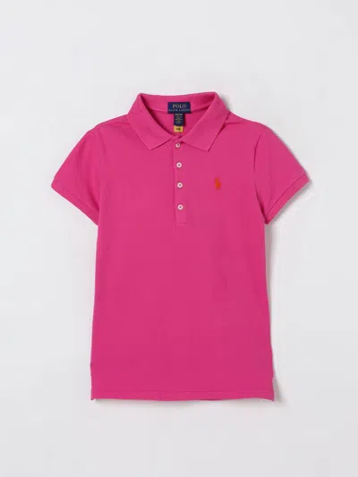 POLO RALPH LAUREN POLO SHIRT POLO RALPH LAUREN KIDS COLOR FUCHSIA,426585007