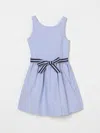 Polo Ralph Lauren Sleeveless Belted Chambray Dress In Gnawed Blue