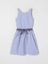 Polo Ralph Lauren Sleeveless Belted Chambray Dress In Gnawed Blue