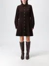 Polo Ralph Lauren Cotton Corduroy A-line Shirtdress In Brown