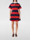 Polo Ralph Lauren Striped Cotton Rugby Dress In Red