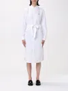 Polo Ralph Lauren Belted Cotton Oxford Shirtdress In White