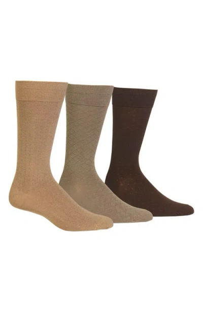 Polo Ralph Lauren Dress Socks In Khaki/grey Taupe/dark Brown