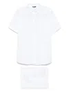 Polo Ralph Lauren Eyelet-detail Short-sleeve Shirt And Shorts Set In White