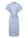 Polo Ralph Lauren Dress Waist Tie Striped Pattern In Blue