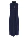 Polo Ralph Lauren Logo Midi Dress In Blue