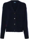 Polo Ralph Lauren Wool Cardigan With Dropped Shoulder Clothing In Blue