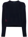 Polo Ralph Lauren Dropped Shoulder Wool Sweater Clothing In Blue
