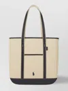 Polo Ralph Lauren Dual Handles Contrast Trim Front Pocket Tote Bag
