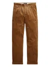 Polo Ralph Lauren Mens Hitman Wide-leg Pleated Cotton-corduroy Trousers Brown In Brown