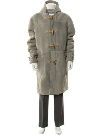 Pre-owned Polo Ralph Lauren Duffel Shearling Parka In Gray