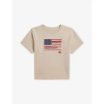 Polo Ralph Lauren Kids' Girls' 7-16 Flag Short-sleeve Jersey T-shirt In Multi