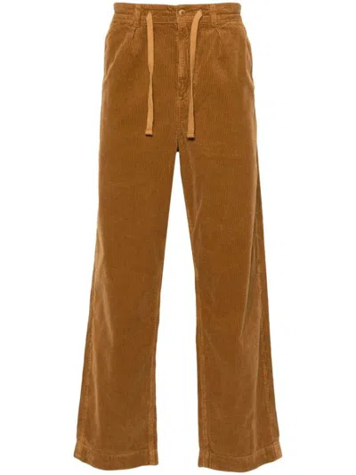 Polo Ralph Lauren Easy Pant Pleated 8w Corduroy Clothing In Brown