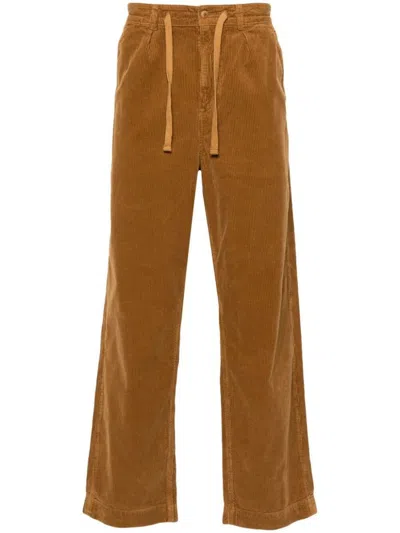 Polo Ralph Lauren Easy Pant Pleated 8w Corduroy Clothing In Brown