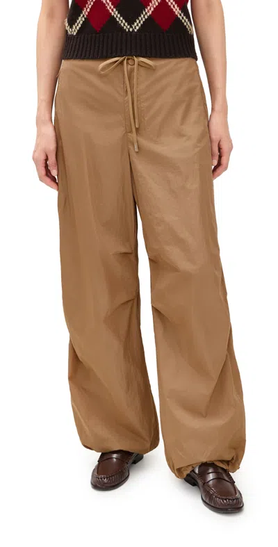 Polo Ralph Lauren Eco Nylon Taffeta Woven Standard Pants Cafe Tan In Brown