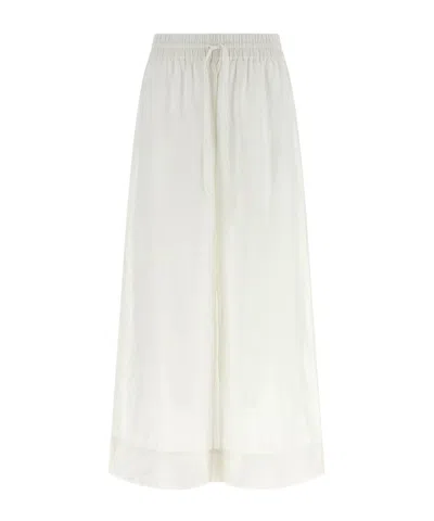Polo Ralph Lauren Linen Lounge Trousers Wide Leg Cut In White