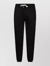 Polo Ralph Lauren Elastic Waistband Fleece Sweatpants With Ribbed Cuffs In Black