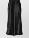 Polo Ralph Lauren Elastic Waistband Midi Length Skirt In Black