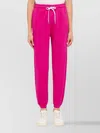 Polo Ralph Lauren Elastic Waistband Ribbed Cuffs Cotton Trousers In Pink