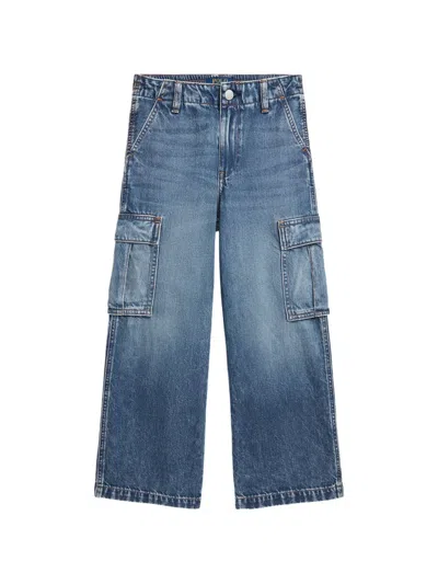 Polo Ralph Lauren Kids' Elasticated-waist Cargo-pocket Jeans In Blue