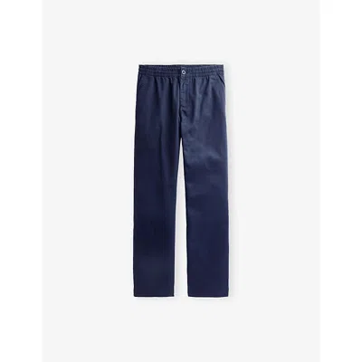 Polo Ralph Lauren Kids' Navy Elasticated-waist Stretch-cotton Chino Trousers 8-16 In Blue