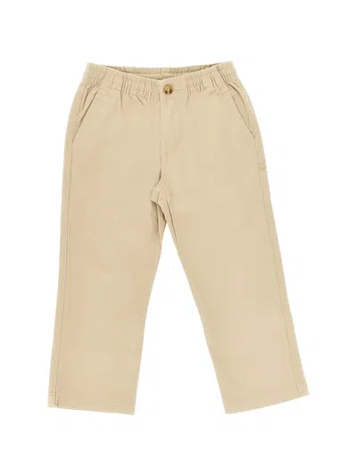 Polo Ralph Lauren Kids' Elasticated-waistband Button-fastening Trousers In Brown
