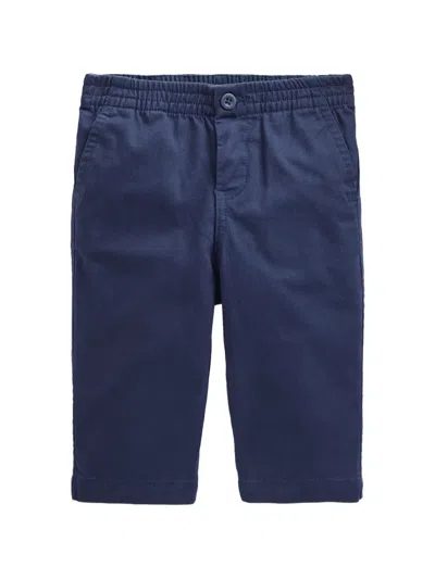 Polo Ralph Lauren Babies' Elasticated-waistband Logo-embroidered Trousers In Blue