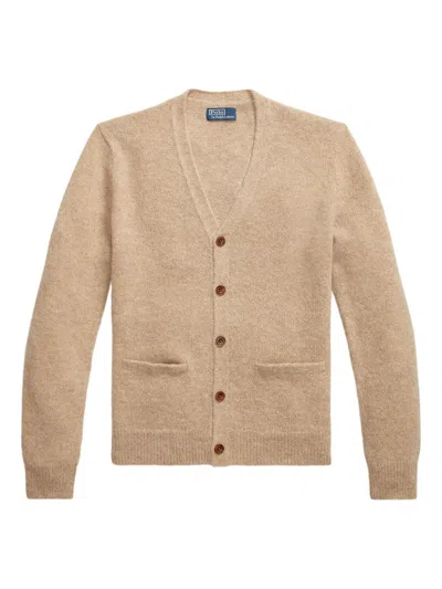 Polo Ralph Lauren Elbow-patch Cardigan In Brown