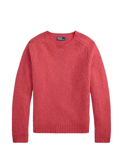 Polo Ralph Lauren Antique Red Elbow Patches Wool-blend Sweater In White