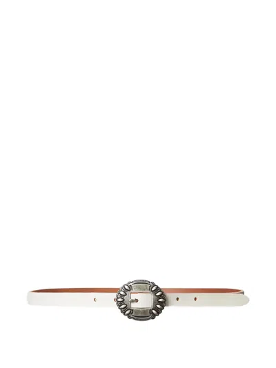 Polo Ralph Lauren Embellished Buckle Belt In White