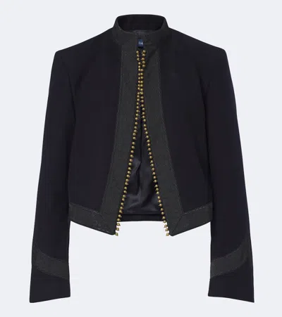 Polo Ralph Lauren Embellished Cotton Jacket In Black